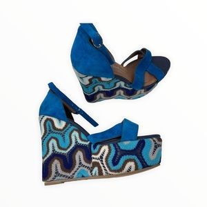 Y2k Jeffrey Campbell Boho Blur Wedges size 9 Ibiza